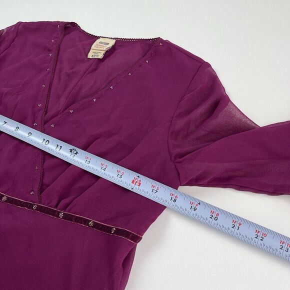 Faded Glory Y2K Babydoll Top Bell Sleeves Sz M Y2K Fairy Grunge Whimsigoth Sheer - Picture 6 of 11